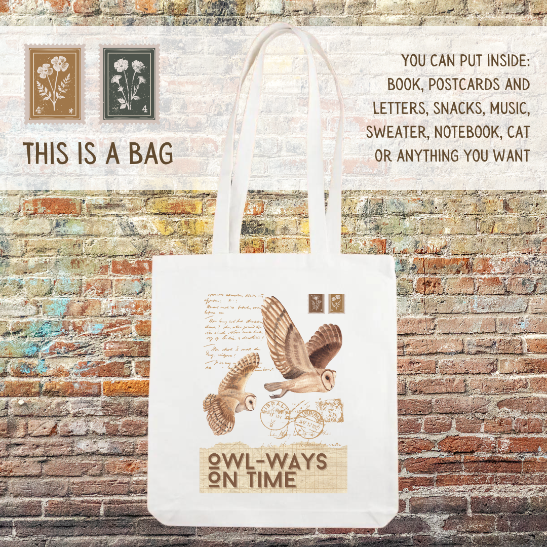 Tote bag | Owl-ways on time!